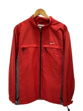 NIKE 00s Silver Tag Nylon Jacket L Polyester RED Solid FI QVE