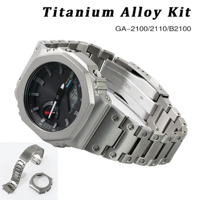 Titanium Alloy Case Metal Band No Screw Mod Kit For Casioak GA-2100/2110/GAB2100