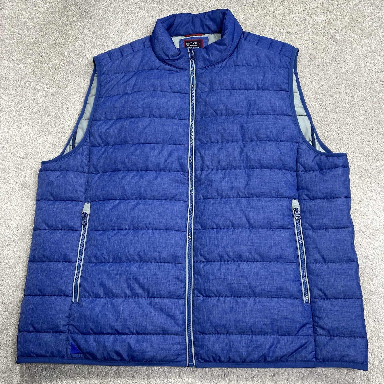 Untuckit Puffer Vest Mens Size 2XL Blue Full Zip Nylon Polyester Outdoors Golf