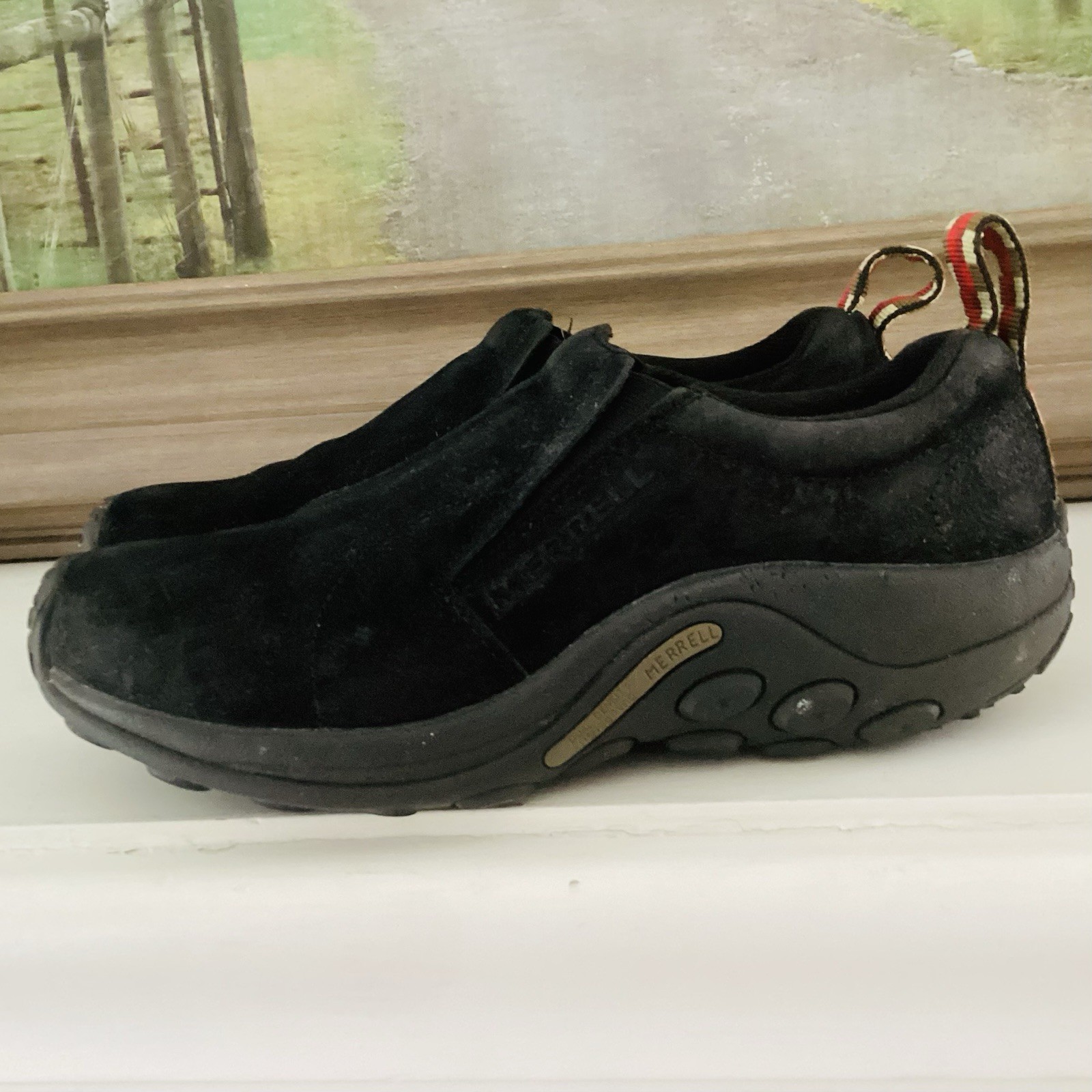 Scarpe Merrell donna 10 Jungle Moc Ortho Lite nere slip on scamosciate comode