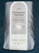 Queen 400 Thread Count Performance Flat Sheet Classic Gray - Threshold: Cotton