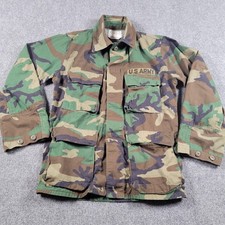 Vintage US Army Jacket Mens Small Regular Woodland Camo BDU Military 80s 90s