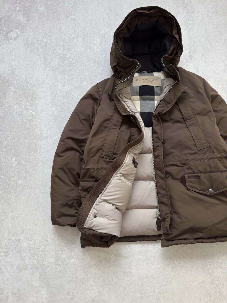 Burberry Brit Puffer Parka Alaska Ski Jacket Coat Nova Check Mens