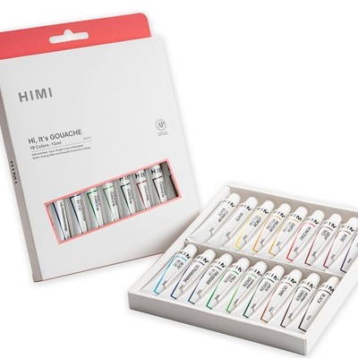Gouache Paint Tube Set -18 Colors 12ml, with Rich Pigments, Gouache paint Non...