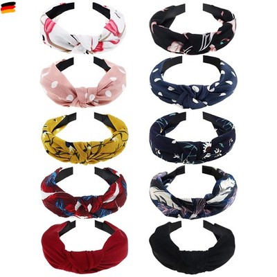 DRESHOW 10 Stück Damen Boho Stirnbänder Kopfband Haarband Elastische Weiche B