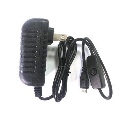 Raspberry pi power supply with switch - Pi 3 Model B B+ A+ black 
