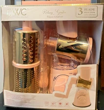 CWC Cook with Color Rotary Grater with 3 Blades - Brand New in Box - Soft Pink