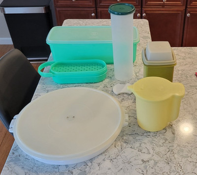 Vintage Tupperware Pitcher Pasta Holder Vegetable Keepers Lot of 15 Pieces