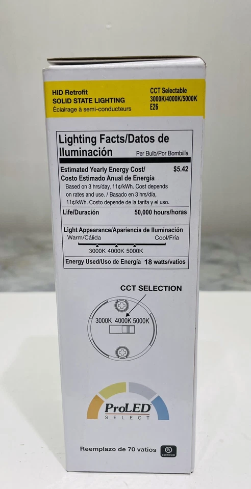 HALCO ProLED 82362 HID18-CS-E26-LED 18 vatios LED mazorca de maíz sintonizable blanco E26 NUEVO Foto 4 de 4