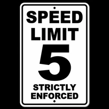 Speed Limit 5 Strictly Enforced 8" x 12" Sign mph slow warning traffic SW036