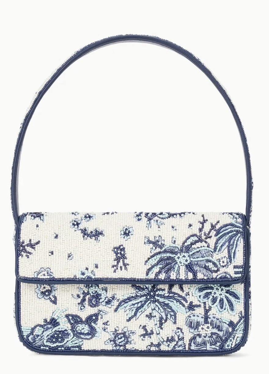 Staud TOMMY BEADED Shoulder BAG TOILE DE PUP MSRP$355 Limited Edition