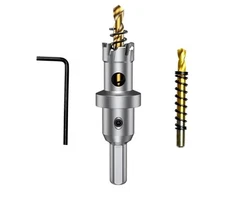 16MM Carbide Tip TCT Hole Saw Cutter Kit Drill Bit Set for Hard Metal