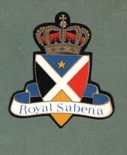Airline luggage label Sabena pretty design die-cut logo #591