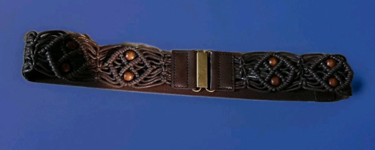 Faux Leather Beaded Brown Belts for Women for sale | eBay display picture 3