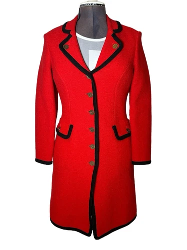 Cappotto giacca Moschino economico e chic lana vergine rosso US 6 IT 40 ottimo $1750 ret