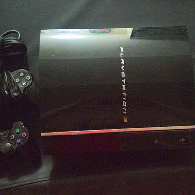 Sony PlayStation 3 PS3 Fat Home Console Black w/ 2 Controllers