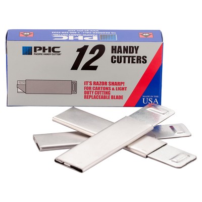 Handy Box Cutter, Tap Open/Tap Close, 12 per Box, Assorted