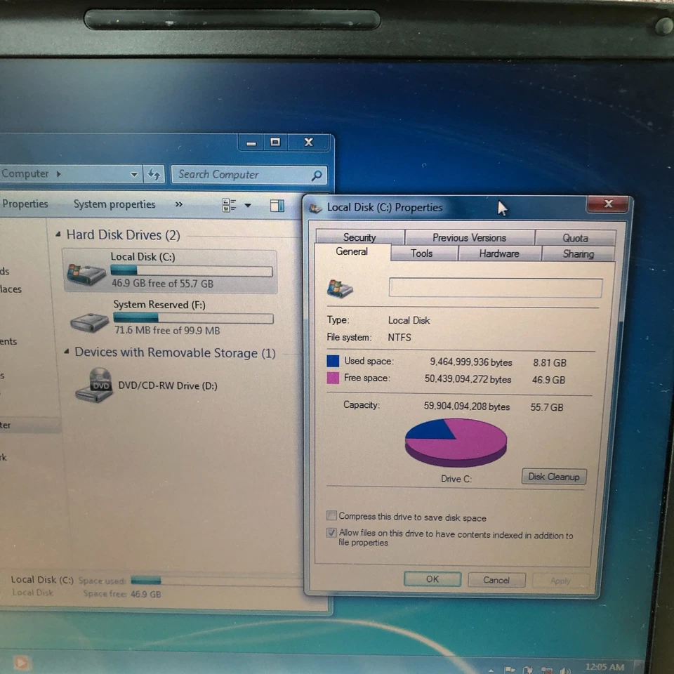Laptop retro para juegos Dell Latitude D520 Core 2 1,66 GHz 1 GB RAM (Windows 7 Pro) Foto 4 de 4