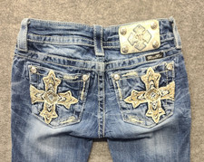 Miss Me Jeans 24x30 Cross Skinny Fit Signature Rise Ankle Distressed Stretch