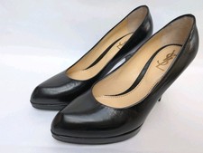 Originale YSL Yves Saint Laurent nero plateau tacco pelle taglia UK 4,5 EU 37 