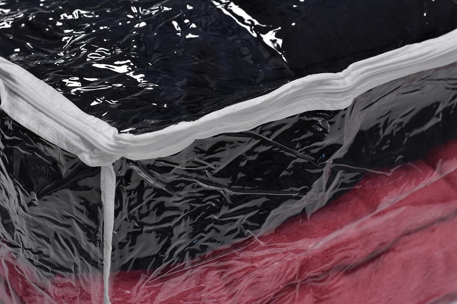 Blanket Storage Bags - 90 L - Zippered Large Clear Plastic Storage Bag, Shield 