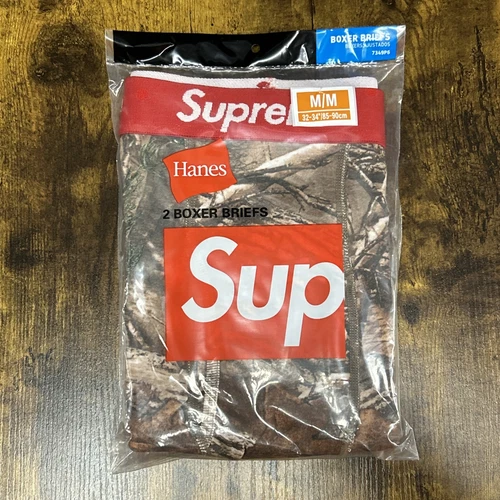 Lot de 2 boxers Supreme véritable arbre camouflage Hanes slip créateur décontracté neuf authentique