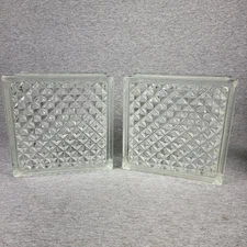 Vintage Glass Blocks, Architectural Glass Building Blocks, 8 X 8 X 3