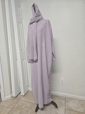 Women's Islamic Prayer Dress Abaya Floral Embroidery Dusty Pink Size Free