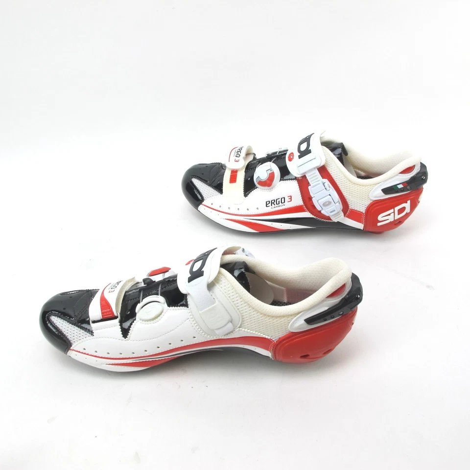 Sidi Ergo 3 Vent 44 ЕС / 10 США углерода дороги велосипедные туфли красный/белый/черный $499 Рекомендуемая розничная цена производителя - Изображение 3 из 4