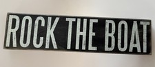 VTGROCK THE BOAT WOODEN SIGN 24x6x2  Primitives by Kathy Lancaster, Pennsylvania