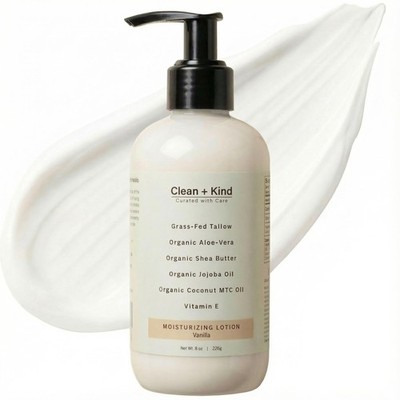 Clean + Kind Daily Moisturizing Lotion   Tallow Body 8 Ounce (Pack of 1) 