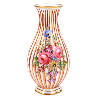 Dresdner Porzellan Vase Helena Wolfsohn handbemalt H19cm um 1890