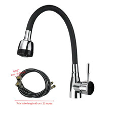 Modern 304 Stainless Steel Kitchen Faucet with Silicone Hose - Adjustable, Ceram