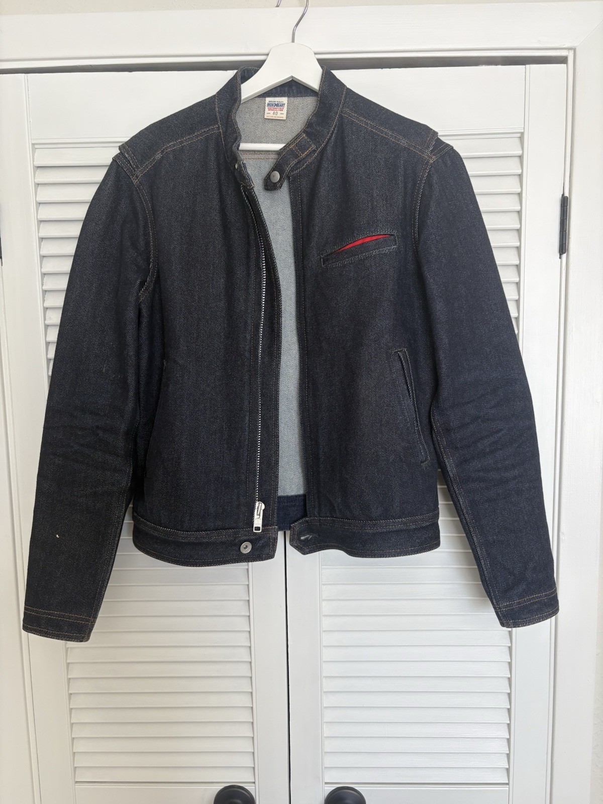 Iron Heart Size 40 Blue Denim Rider’s Jacket Excellent Condition