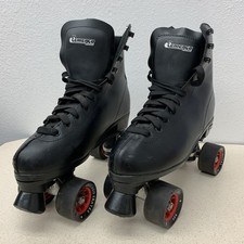 Vintage Chicago Roller Skate Men  s 10 Black on Black  Red 305 Wheels Skate 8