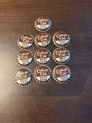 Lot of 10 Vintage College Club Root Beer Soda Bottle Caps Cork Back Rochester NY