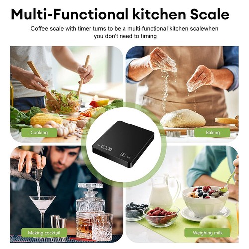 Digital Coffee Scale with Timer Espresso Coffee Scale 3kg/0.1g Rechargeable US - Picture 13 of 15