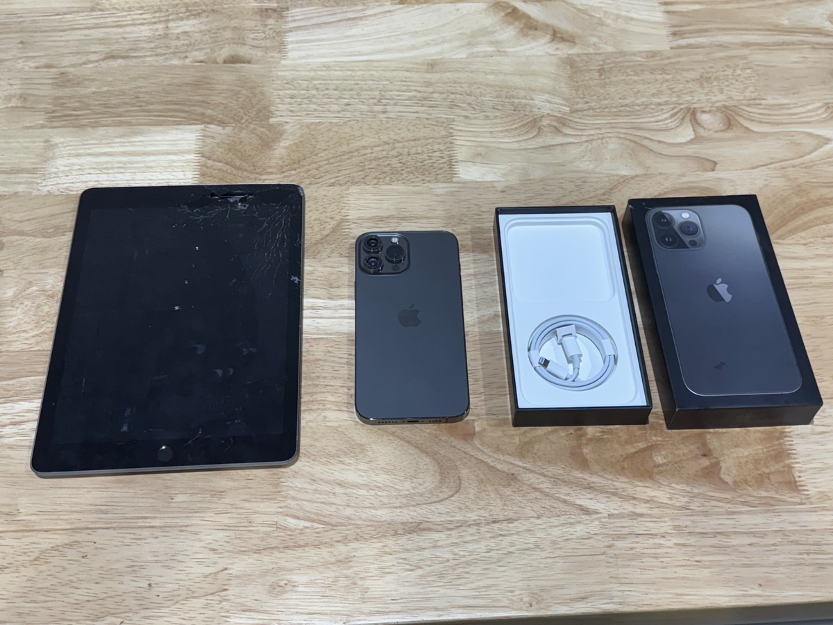 Lot: iPhone 13 Pro Max 256GB (Camera Fault) & iPad A1893 | eBay