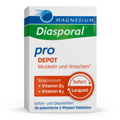 MAGNESIUM DIASPORAL Depot Muskel u Knochen D3 K2 30 Stück PZN 18160141 MHD 02/26