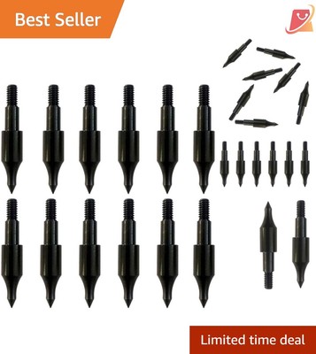 12x 100 Grain Archery Field Points with Tapered Design for Minimal Target Damage