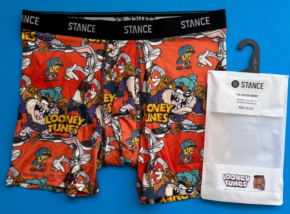 STANCE LARGE 34-36 CALZONCILLOS BOXER BUGS BUNNY TAZ LOONEY TUNES PANTALONES CORTOS ROPA INTERIOR NUEVO Foto 2 de 4