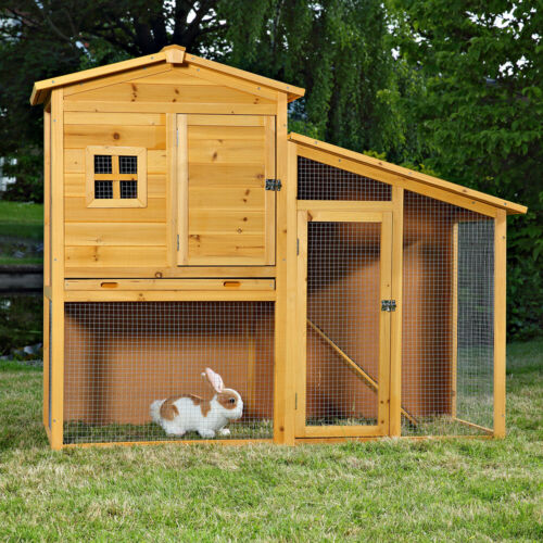 Kaninchenstall Holz Hasenstall Freigehege Hasenkäfig Kleintierauslauf Stall 🐇 - Bild 7 von 20