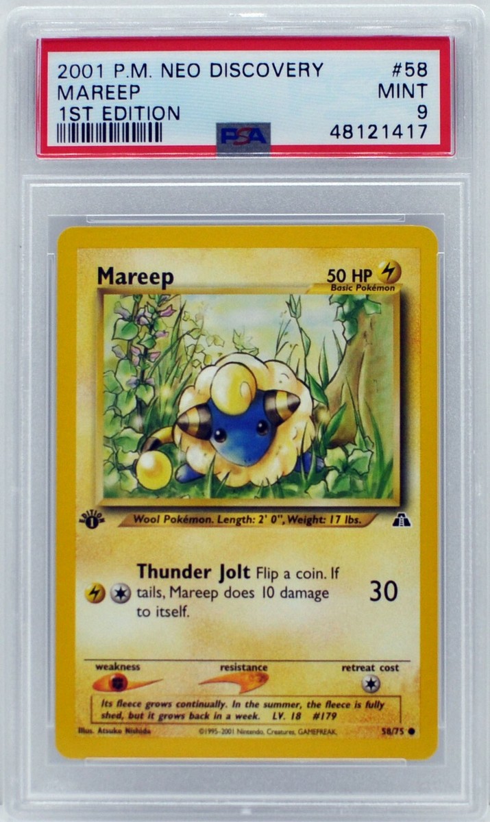 Pokemon 1st Edition Mareep 58/75 Neo Discovery PSA 9 MINT | eBay