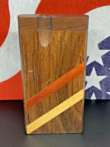 TOBACCO FLOWER SMOKE HOT STASH BOWL USA 4" DUGOUT BOX ONE HITTER SET POCKET PIPE - Picture 9 of 12