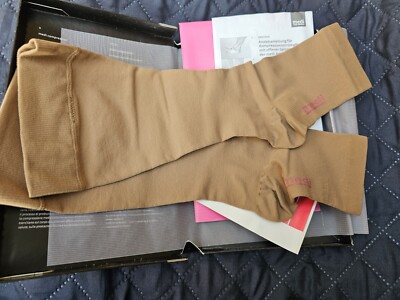 Mediven Plus Beige Calf Knee Compression Stockings Wide Open Toe Size 2 CCL2
