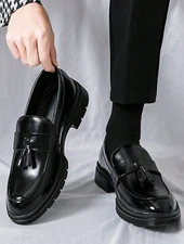 Zapatos de Hombres Casuales Formales Calzado Elegante Masculino Mocasin Negro QG