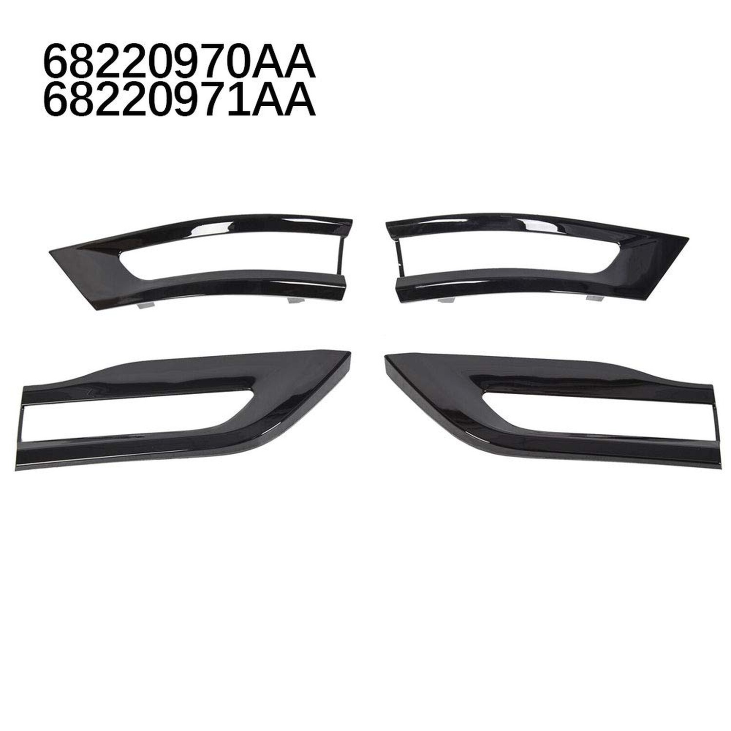 sportuli Gloss Black Tail Light Trim Bezel Kit Replacement for 2014-2021 Jeep...