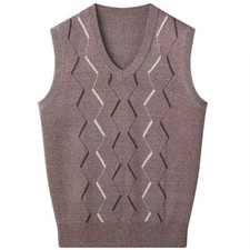 Men Jumper Waistcoat Gilet Cardigan Vest Sleeveless Knitted Tank Top Sweater Top