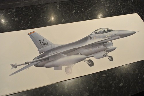 Vintage GENERAL DYNAMICS F-16A FIGHTING FALCON MILITARY JET PRINT - 第 1/5 張圖片