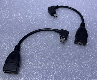 2 x Abgewinkelt Micro USB Kabel Stecker Host auf USB Buchse OTG Adapter Android Handy